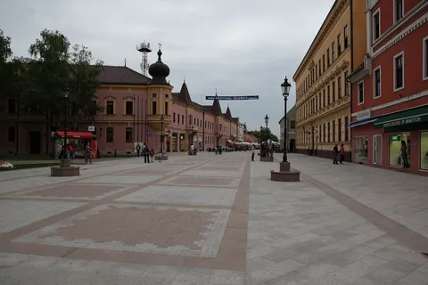 Pedestrian square in Vinkovci, Croatia