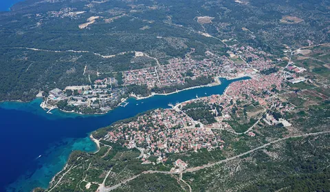 Aerial view of Stari Grad on Hvar, Croatia