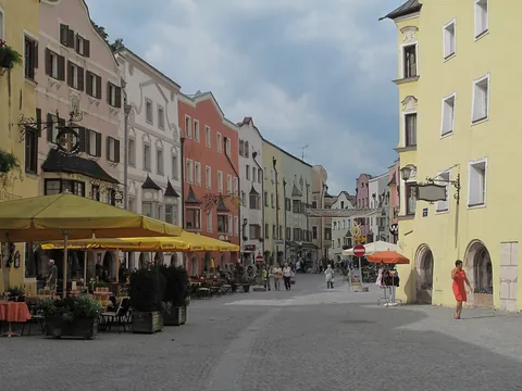 Colourful street in Rattenberg, Austria