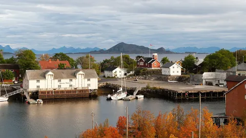 Waterfront and buildings in Svolvær, Norway