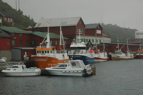 Fishing boats in Stamsund harbour, Norway