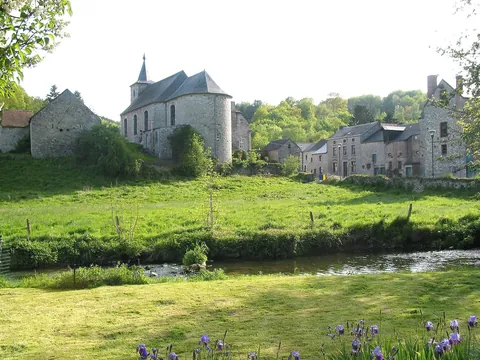 Village and church in Sosoye, Belgium