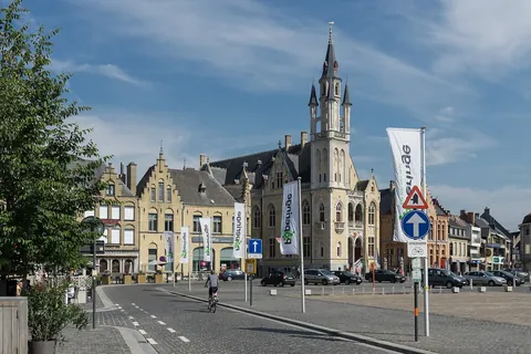 Street scene in Poperinge, Belgium