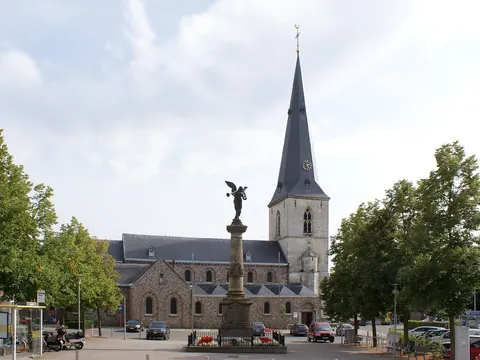 Church and square in Borgloon, Belgium